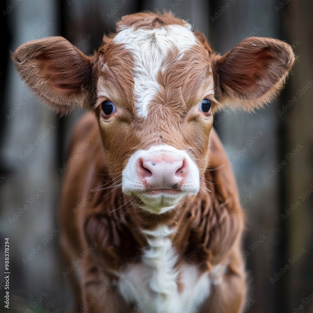 Little calf, cute cow baby portrait, young farm animal, pretty newborn cattle, natural rural life Little calf, cute cow baby portrait, young farm animal, pretty newborn cattle, natural rural life