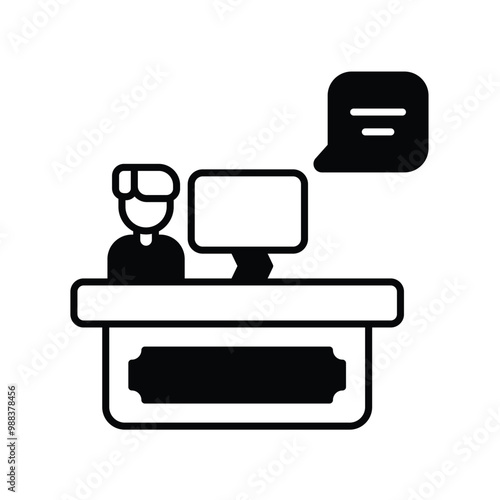 blogger glyph icon with white background vector stock illustration
