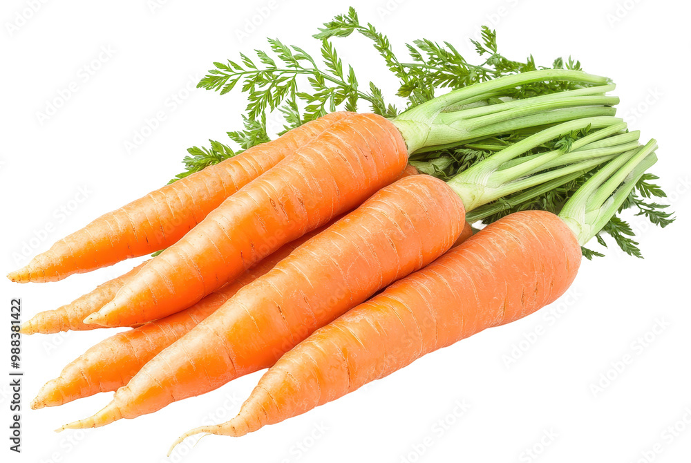 Bunch of carrots with leaves on transparent background Bunch of carrots with leaves on transparent background
