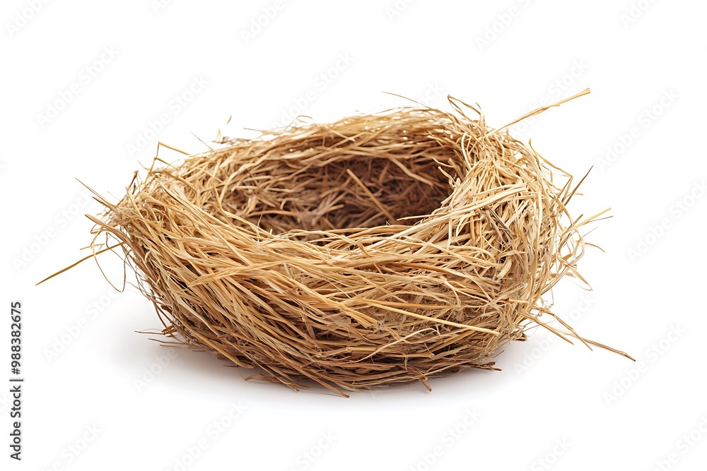 Obraz premium Empty bird nest isolated on white