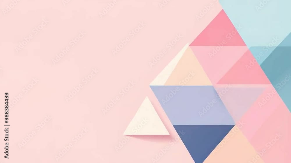 Abstract geometric shapes in soft pastel colors on a pink background. Abstract geometric shapes in soft pastel colors on a pink background.