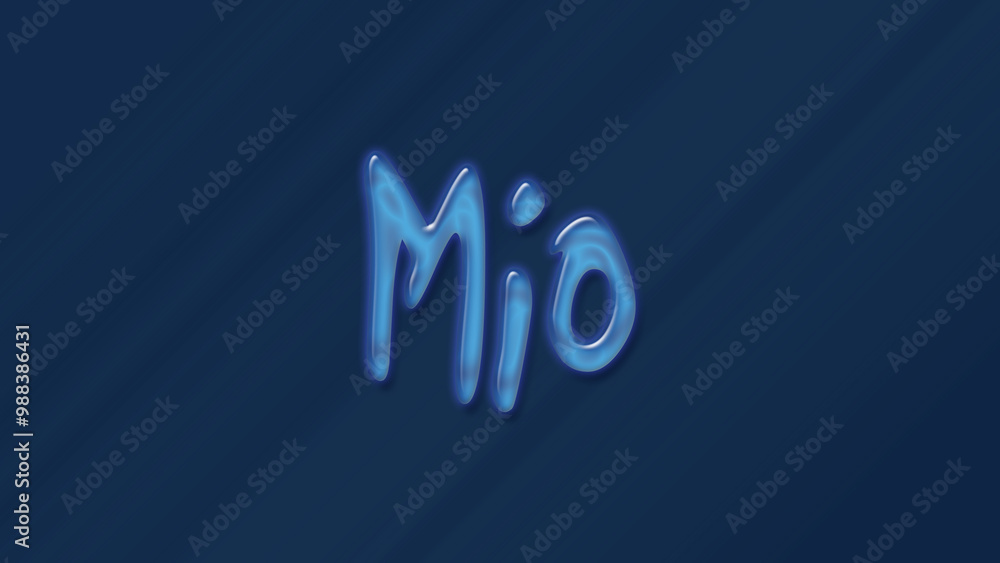 Water bubble 3D text effect of name Mio 0n blue background. Water bubble 3D text effect of name Mio 0n blue background.