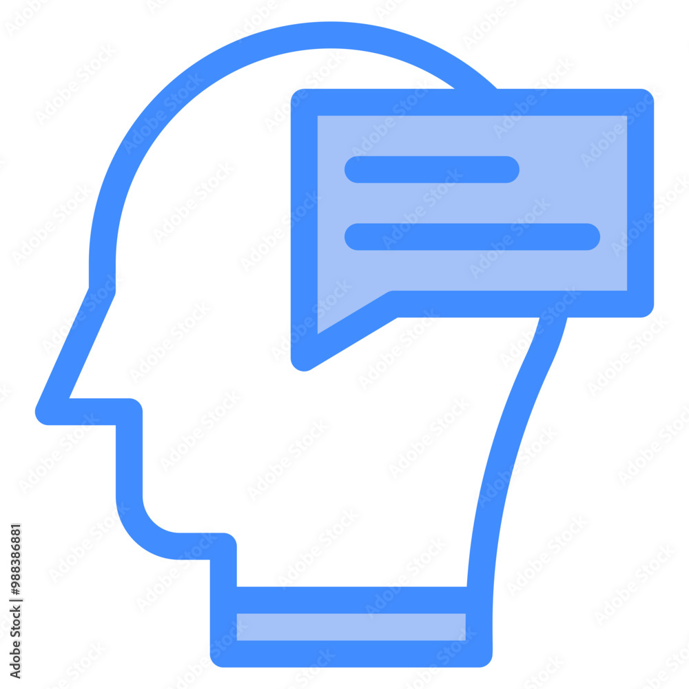 Vector Icon message, mind, thought, user, human brain Vector Icon message, mind, thought, user, human brain