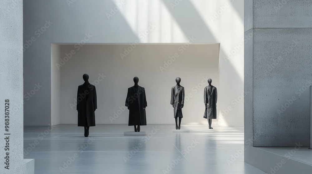 Minimalist Fashion Showcase in Monochrome Ambiance Minimalist Fashion Showcase in Monochrome Ambiance