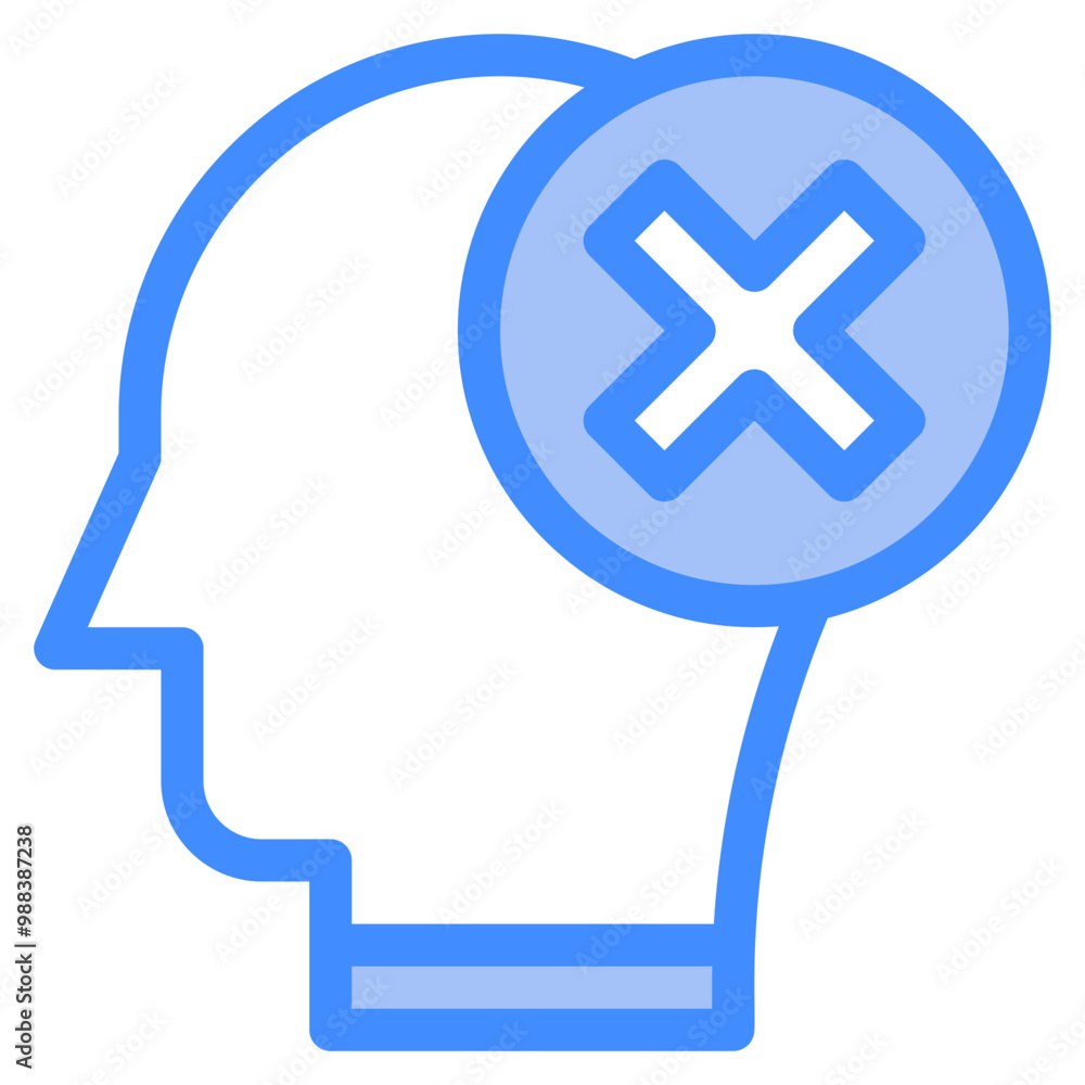 Vector Icon refuse, mind, thought, user, human brain Vector Icon refuse, mind, thought, user, human brain