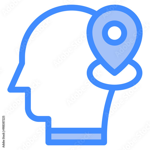 Vector Icon location, mind, thought, user, human brain