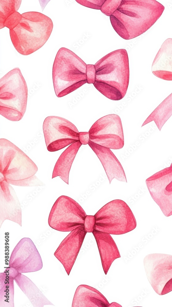 Set of Pink gift bow in watercolor style isolated on color background,Watercolor painting Coquette ribbon bow,Hand drawing decorative bow elements vector illustration,copy space for text. Set of Pink gift bow in watercolor style isolated on color background,Watercolor painting Coquette ribbon bow,Hand drawing decorative bow elements vector illustration,copy space for text.