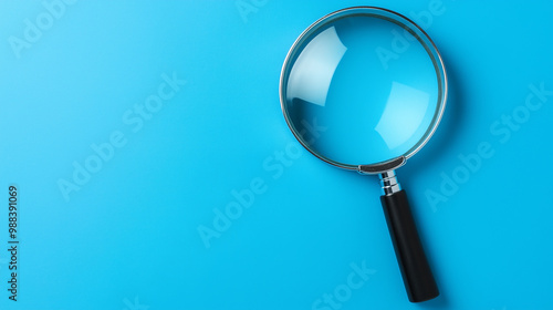 Wallpaper Mural Magnifying glass, front view, blue background
 Torontodigital.ca