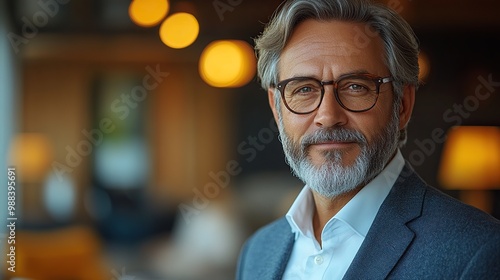 mature businessman with tablet in the office