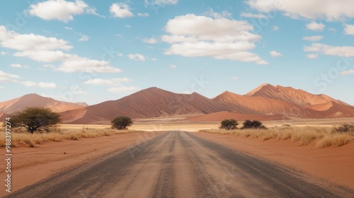 Winding Road Through the Majestic Namibian Desert Landscape