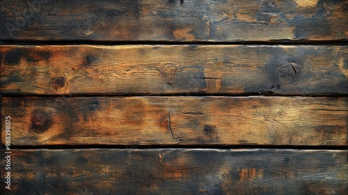 bamboo wood texture background with weathered timber planks, visible grain, and knots. Ideal for rustic interiors, vintage furniture, hardwood floors, and grunge aesthetics with warm brown hues