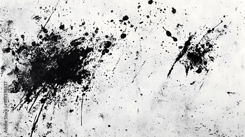 Grunge texture with abstract splatters of black and white