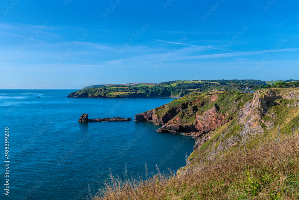 South Devon coast near Brixham view on walk to St Mary`s Bay South Devon coast near Brixham view on walk to St Mary`s Bay