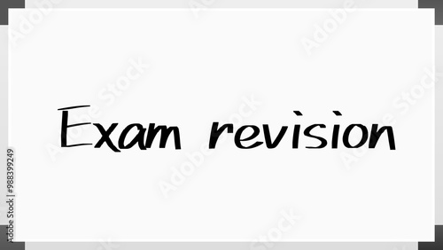 Exam revision のホワイトボード風イラスト