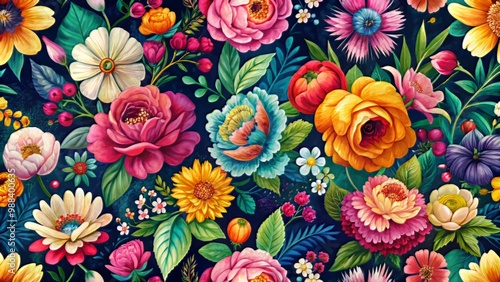 Whimsical foundation for artistic expression and imagination, featuring a delicate floral pattern and ample negative space to bring bold ideas and vibrant colors to life