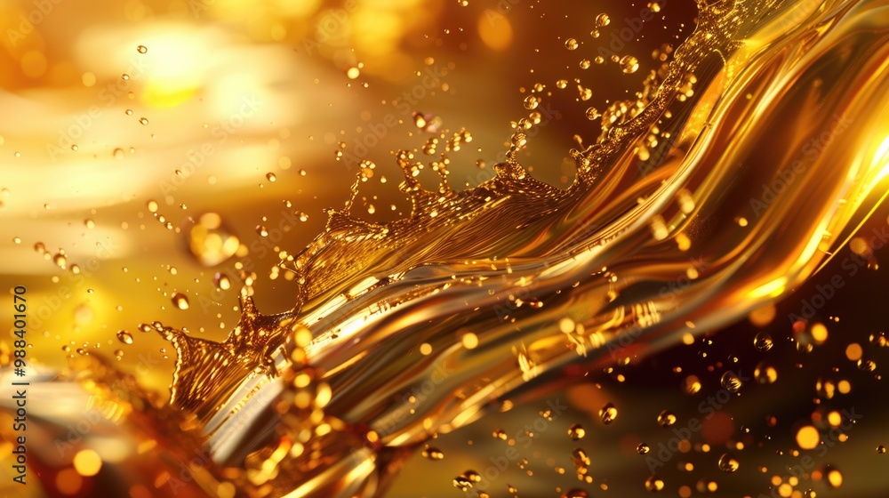Oil Wave. Flowing Gold Oil Splashing in Beautiful Abstract Background Oil Wave. Flowing Gold Oil Splashing in Beautiful Abstract Background