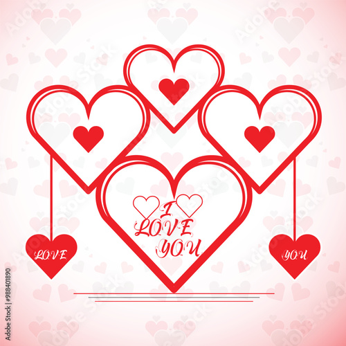 Heart flying vector illustration Valentines day design