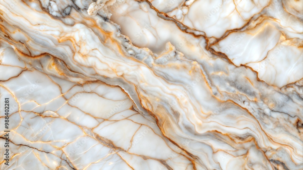 Fototapeta premium Elegant marble texture with golden veins, natural stone pattern
