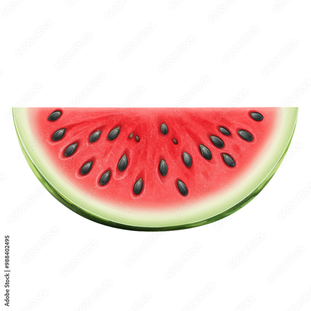 Stylized slice of watermelon with seeds visible. png, transparent background. Stylized slice of watermelon with seeds visible. png, transparent background.