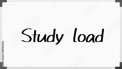 Study load のホワイトボード風イラスト