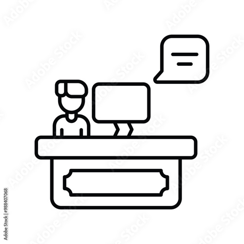 blogger line icon with white background vector stock illustration