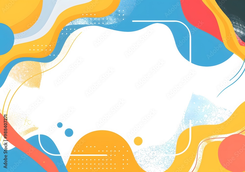 Fototapeta premium Abstract Colorful Background With Wavy Lines And Dots