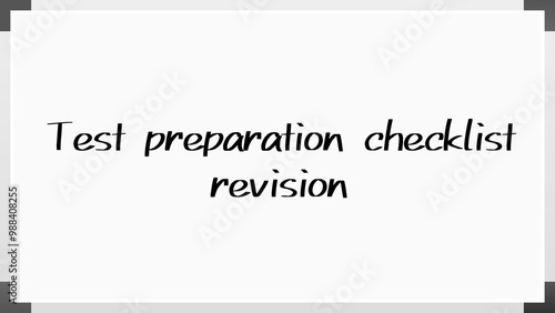 Test preparation checklist revision のホワイトボード風イラスト