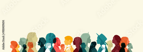 Different people stand side by side together.