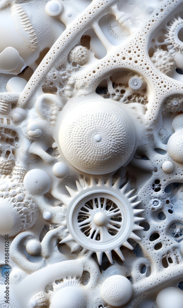 Abstract White Organic 3D Shapes with Intricate Details, Wallpaper, Mobile Phone Wallpaper Abstract White Organic 3D Shapes with Intricate Details, Wallpaper, Mobile Phone Wallpaper