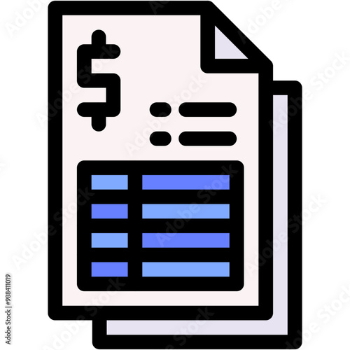 Vector Icon invoice, payment, reciept, money, bill sheet