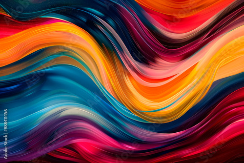 Colourful swirls in a harmonious blend of red, yellow, and blue.Captivating visual effect, making it a striking addition to any art collection or interior decor.