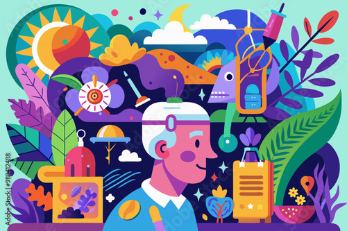 Colorful alzheimer's awareness art: creative exploration of memory and understanding