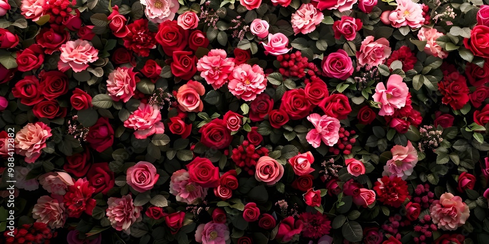 Backdrop of red and pink roses Flowers wall background Wedding decoration
Backdrop of red and pink roses Flowers wall background Wedding decoration