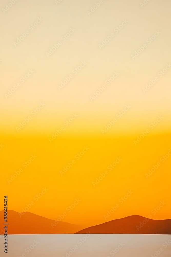 Obraz premium Orange Sky Sunset Mountain Range Landscape