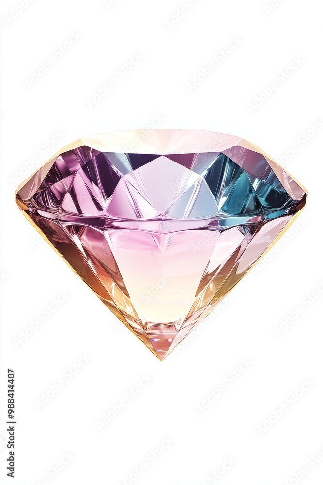 A mesmerizing and photo-realistic illustration of a sparkling diamond, its facets reflecting light in a million colors, rendered in 12K A mesmerizing and photo-realistic illustration of a sparkling diamond, its facets reflecting light in a million colors, rendered in 12K