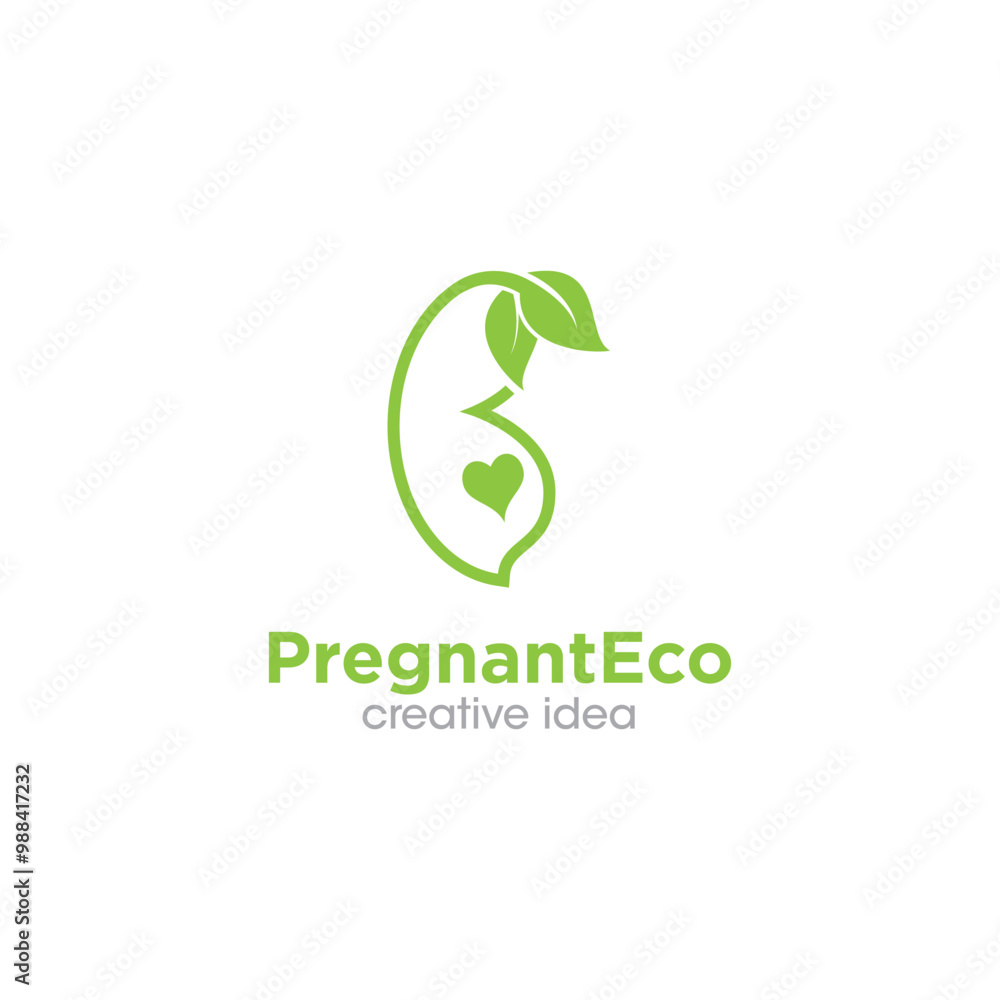 Fototapeta premium Creative Pregnant Concept Logo Design Template
