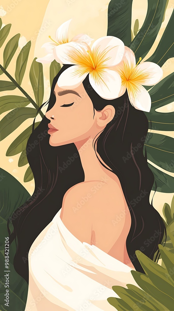 Woman with Flowers in Her Hair Woman with Flowers in Her Hair