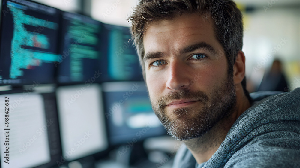 Blockchain Developer in a High-Tech Workspace Blockchain Developer in a High-Tech Workspace