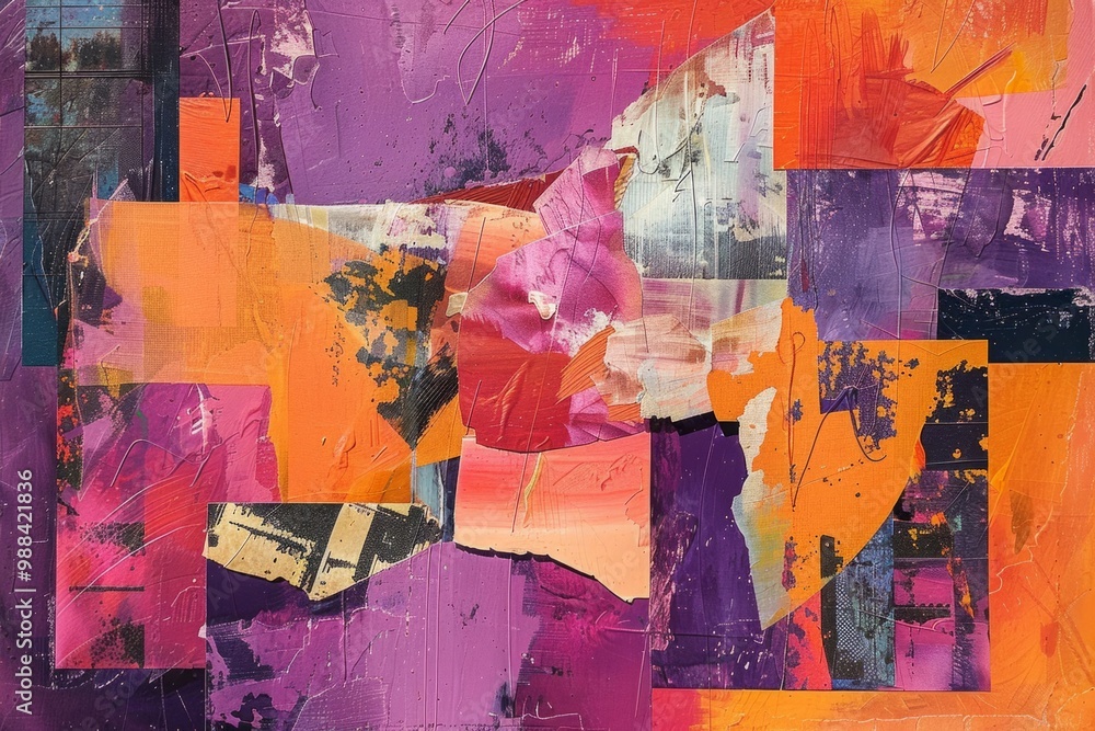 Fototapeta premium Abstract painting background showing vivid colors and brushstrokes