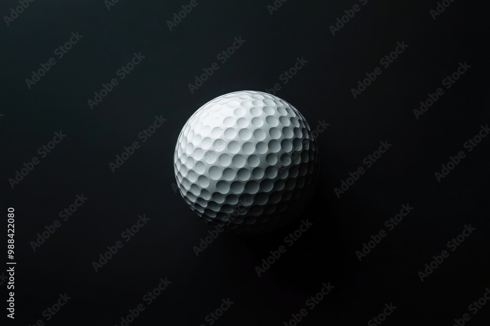Golf ball, captured in slow motion against a pure black background Golf ball, captured in slow motion against a pure black background