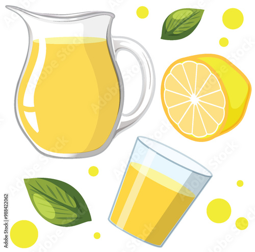 Refreshing Lemonade Vector Illustration