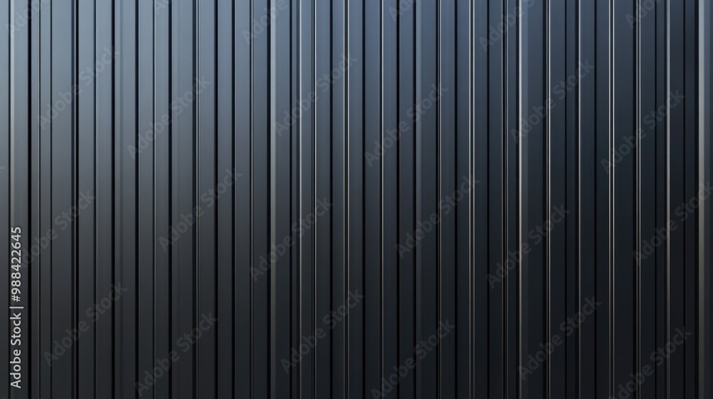 Close-up of a Black Corrugated Metal Wall Close-up of a Black Corrugated Metal Wall