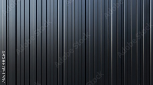 Close-up of a Black Corrugated Metal Wall