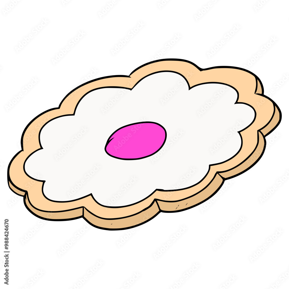 flower shape sugar cookies illustration hand drawn isolated vector flower shape sugar cookies illustration hand drawn isolated vector