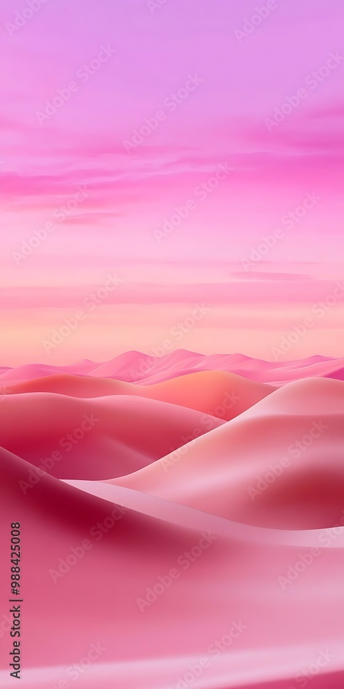 Fototapeta premium Abstract Pink Desert Landscape Illustration