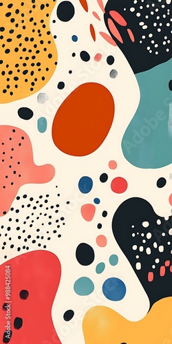 Abstract Colorful Shapes and Dots Background