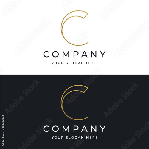 Unique and modern geometric letter C initial logo template design. Logo for business, business card, brand and identity. photo