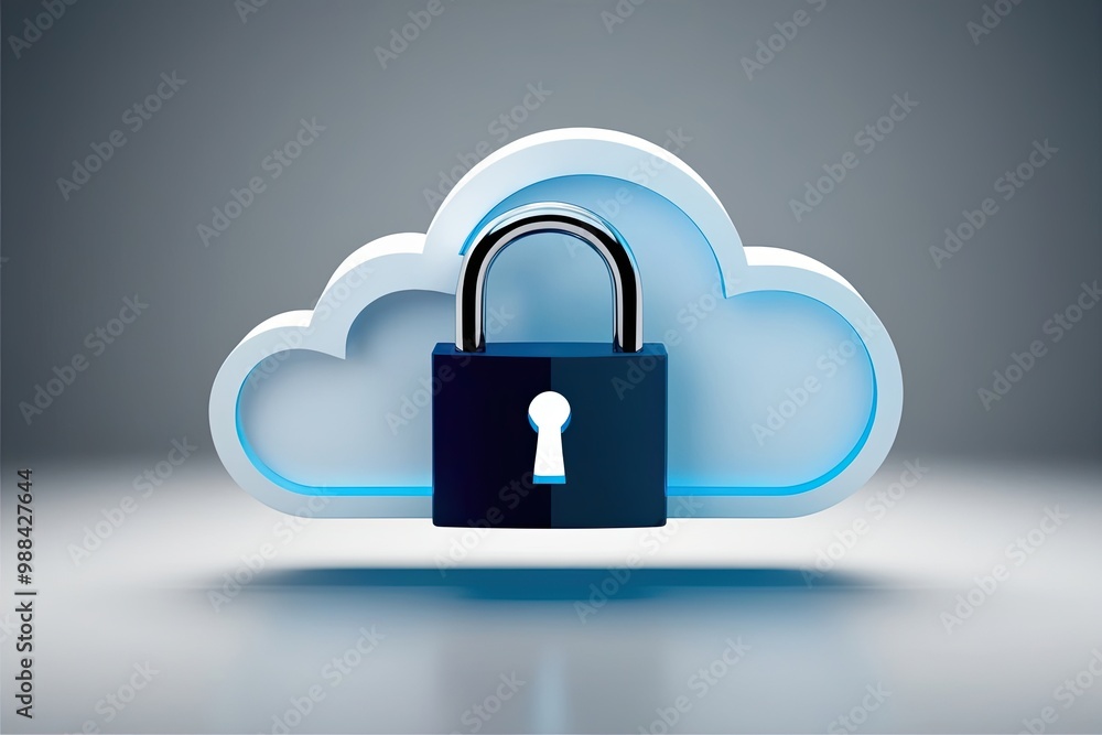 Innovative Cloud Privacy Solutions with Sleek Visuals and Lock Emblem Representing Security in Cloud Architecture Innovative Cloud Privacy Solutions with Sleek Visuals and Lock Emblem Representing Security in Cloud Architecture