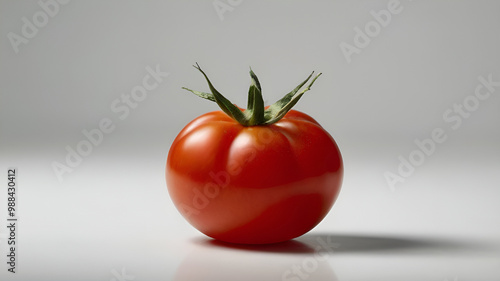 red tomato on a white background