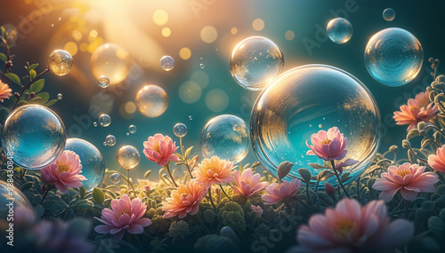 flower with bubbles